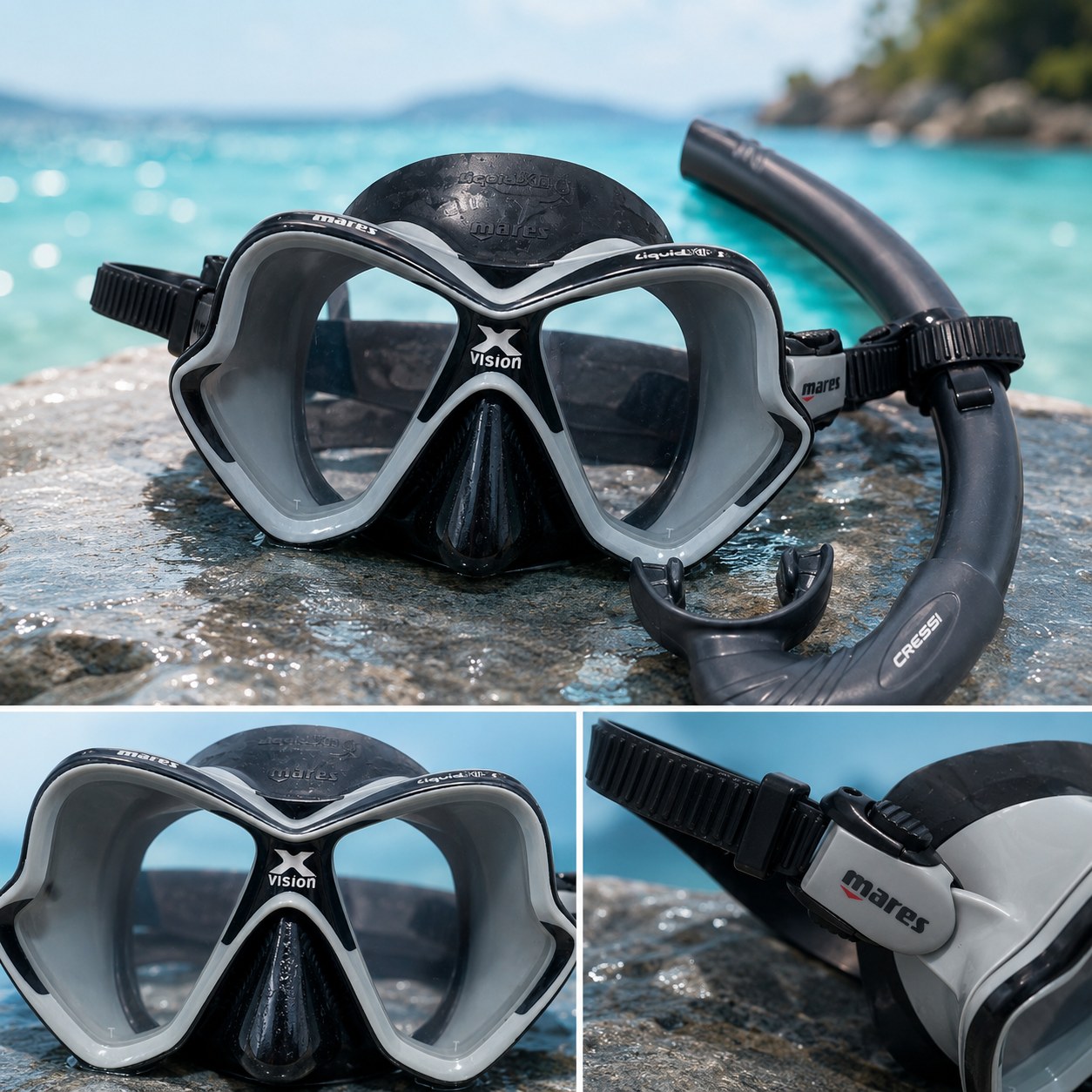Máscara de buceo Mares X-Vision Ultra LiquidSkin utilizada en inmersiones en Tenerife